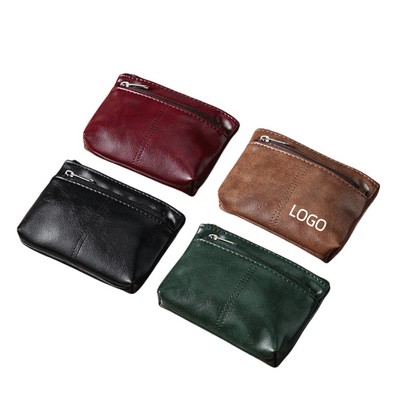 Soft Cowhide Leather Coin Purse