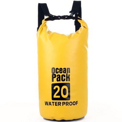 10"x20" 500D PVC Eco Waterproof Dry Bag 15L w/Single Shoulder Strap