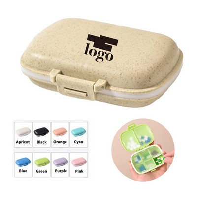 Portable 8 Compartment Sealed Pill Box