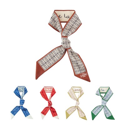 Adorable Long Silk Scarf Headband with Gift Box Ribbon