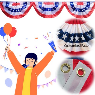 USA Pleated Fan Flag July Fourth Outside Decor