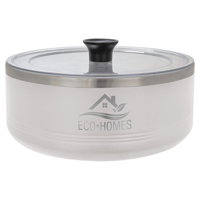 Polar Camel White 3 Quart Serving Bowl with Lid