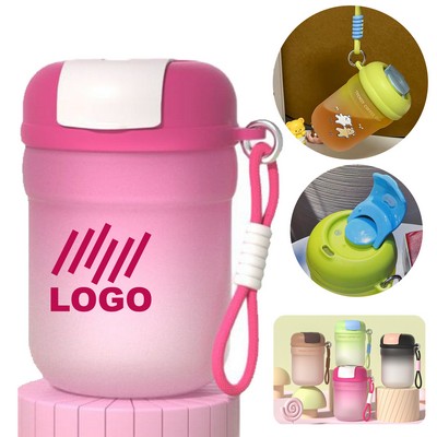 12 Oz Gradient Color Glass Water Cup With Lid