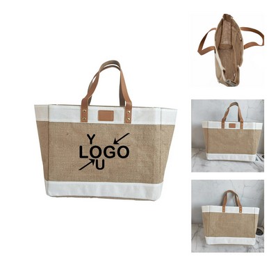 Stylish Oversized Jute Carryall Bag