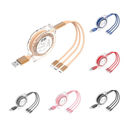 3-in-1 Retractable Data Cable