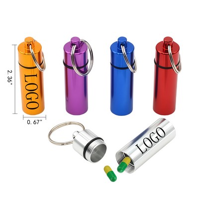 Waterproof Travel Aluminum Keychain Pill Box