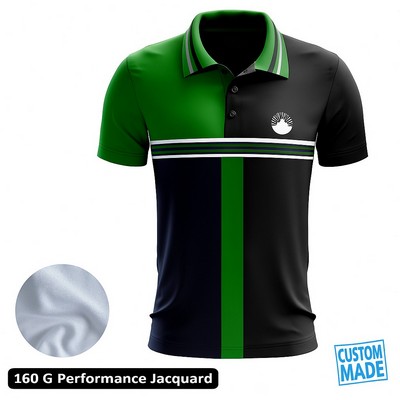 Sublimated Performance short sleeve Polo shirt-160G Jacquard