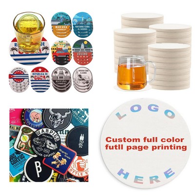 4" Disposable Paper Full Color Custom Coaster