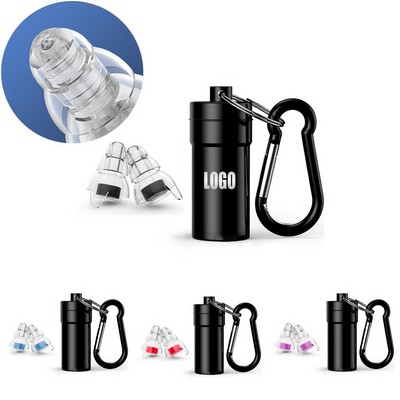High Fidelity Noise Reduction Concert Ear Plugs With Aluminum Case And Carabiner