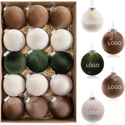 Luxe Velvet Christmas Ball Ornaments - Shatterproof Multi-Color Holiday Decor Set