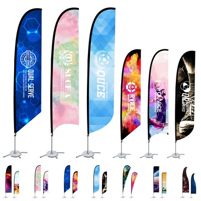 9ft Double Sided Printed Feather Beach Flag Kit W/ Cross Base & Water Bag