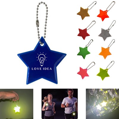 Reflective Five-Point Star Keychain