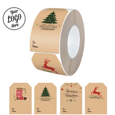 Kraft Paper Christmas Stickers