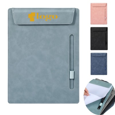 Pu Leather A4 Conference Pad Folder With Pen Holder