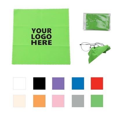 Premium 6" x 6" Microfiber Cleaning Cloth with Clear Case