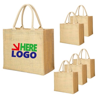 Natural Burlap Jute Tote Bags