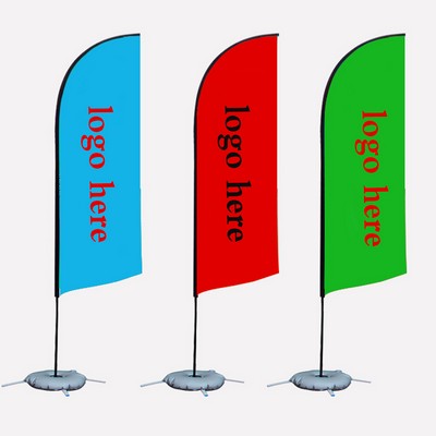 9' Double-Sided Feather Flag Set with Cross Base and Water Bag