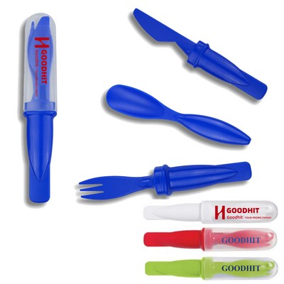 Plastic Lunch Mate Cutlery Set for Camping Travel Outdoors