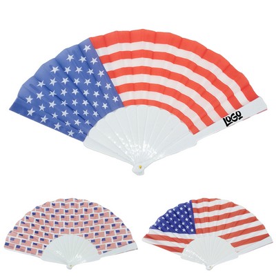 American Flag Folding Hand Fans