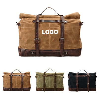 Vintage Canvas Leather Tote Bag