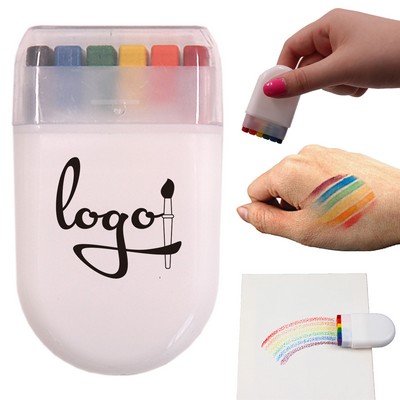 6 Color Rainbow Paint Face Crayons