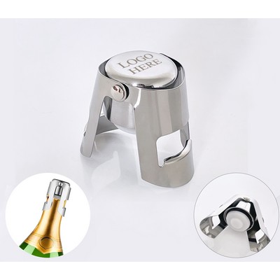 Leak Proof Stainless Steel Champagne Stopper Vacuum Sealer For Sparkling Wine Bottles Prosecco