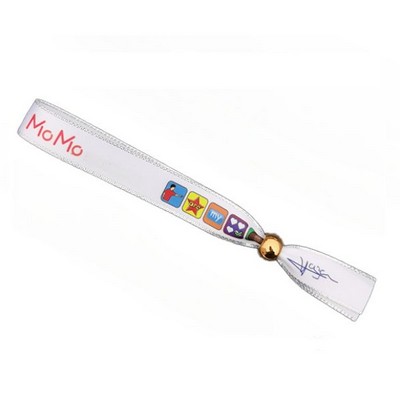 3/5"W Sublimated Ribbon Event Wristband w/ Locking Bead