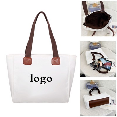 Spacious Canvas Tote with Organizer