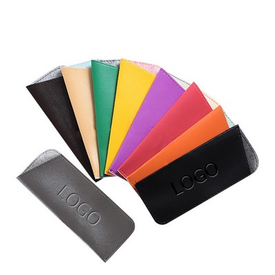 Soft Leather Eyeglass Case Portable Glasses Pouch