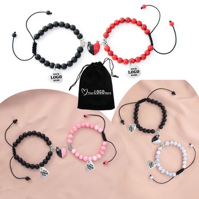 2 PCS Set Gemstone Couple Bracelets for Him and Her