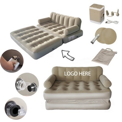 Flocked Inflatable Couch For Outdoor Camping Beach And Patio Lounging