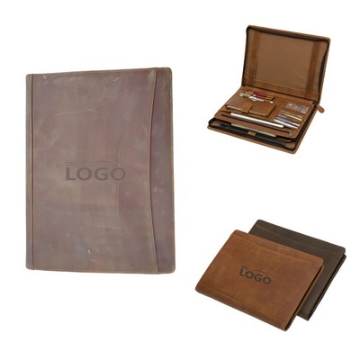 Vintage Crazy Horse Leather Multi Functional Document Folder