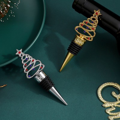 Christmas Tree Wine Bottle Stopper Red Wine Preservation Seal Holiday Party Decor