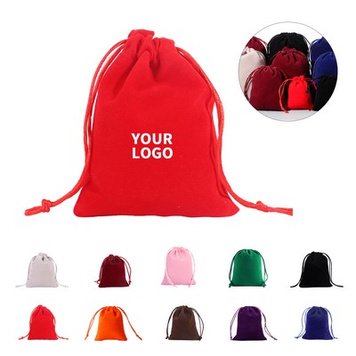 Velvet Gift Drawstring Pouch Dual Cord
