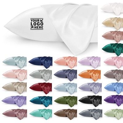 Women Men Gift 2 Set 20x26" Satin Silky Pillowcase with Envelope Closure