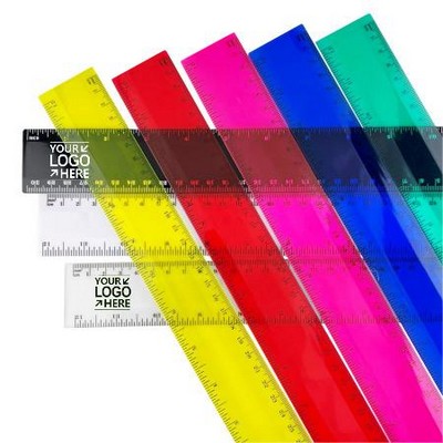 Branded 12-Inch Plastic Ruler for Promotions