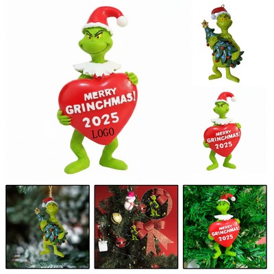 Christmas Grinch Green Monster Ornament