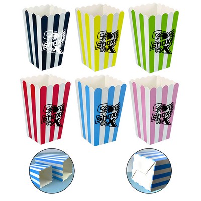 Cardboard Striped Popcorn Box