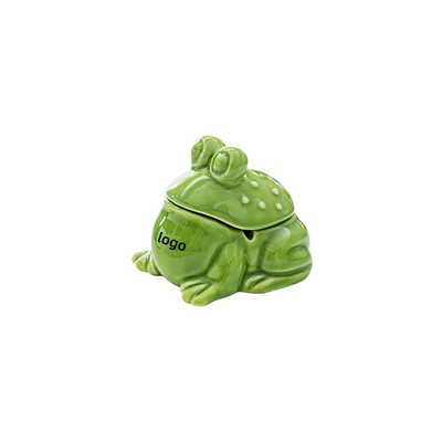 Artistic Ceramic Frog Ashtray Decorative Figurine for Home and Office