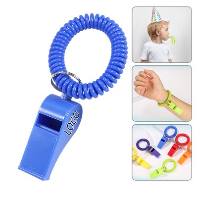 Plastic Coil Keychain Whistle