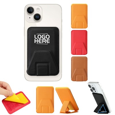 PU Leather Adhesive Phone Card Holder Stand