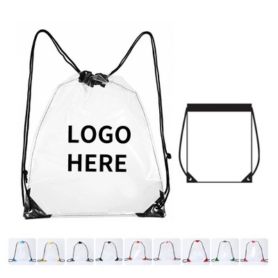 Transparent PVC Tote with Drawstring