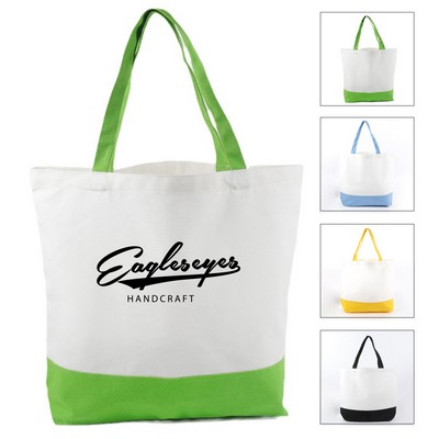 2-Tone Cotton Canvas Tote Bag