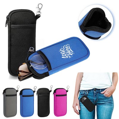 Neoprene Glasses & Phone Zipper Pouch