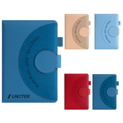 A5 PU Leather 2026 Weekly & Monthly Planner Daily Schedule Notebook W/ Pen Sleeve