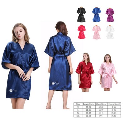 Imitation Silk Bathrobe