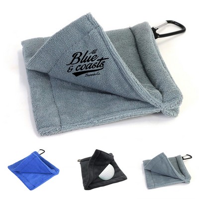 Golf Ball Towel with Keychain Clip