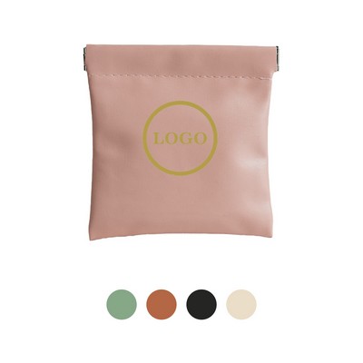 Auto-Close Leather Shrapnel Sealed Waterproof Portable Travel Cosmetic Storage  Pouch Accessory Bag