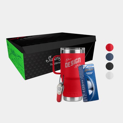 20 Oz YETI® SS Travel Mug, Srixon® Golf Balls & Pitchfix® Icon Divot Tool Gift Set