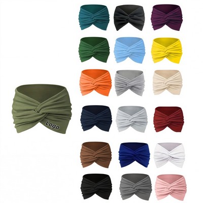 Bohemian Wide Sweat Wicking Headband for Yoga Running and Fitness